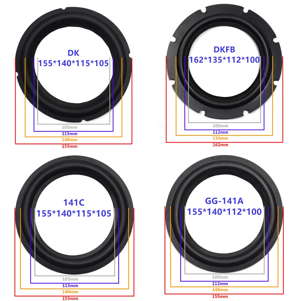 6,5 дюймов динамик резиновый объемный Ремонт Динамик DIY Подвеска сабвуфер резиновый объемный боковой динамик ремонт