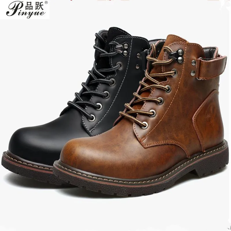 

Autumn Winter Men Boots Big Size 38--44 Vintage Style Men Shoes Casual Fashion High-Cut Lace-up Warm Hombre