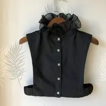 Элегантный женский свитер, рубашка, полиэфирная подставка, фальшивый воротник, оборки, ложный съемный воротник, шифоновая блузка с отворотом, топы, аксессуары