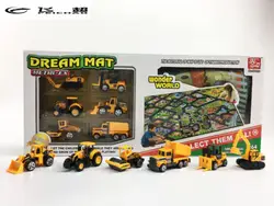 Мини игрушечный автомобиль сплав модель автомобиля фермер/Engnineering набор с детский коврик пол коврики для раннего образования маленьких