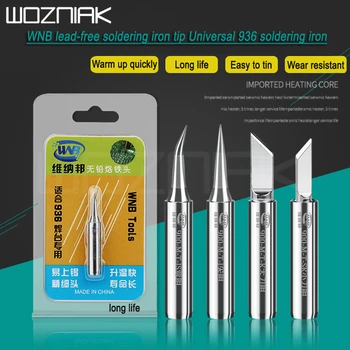 

WNB Lead-Free Solder Iron Tips Replacement Soldering Bit Welding Tool universal 936 969 236 967 For DIY Rework