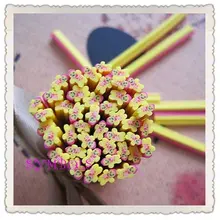 I-09 100 шт 5 мм желтый в форме снеговика глиняный тростник необычный дизайн ногтей Полимерная глина трость