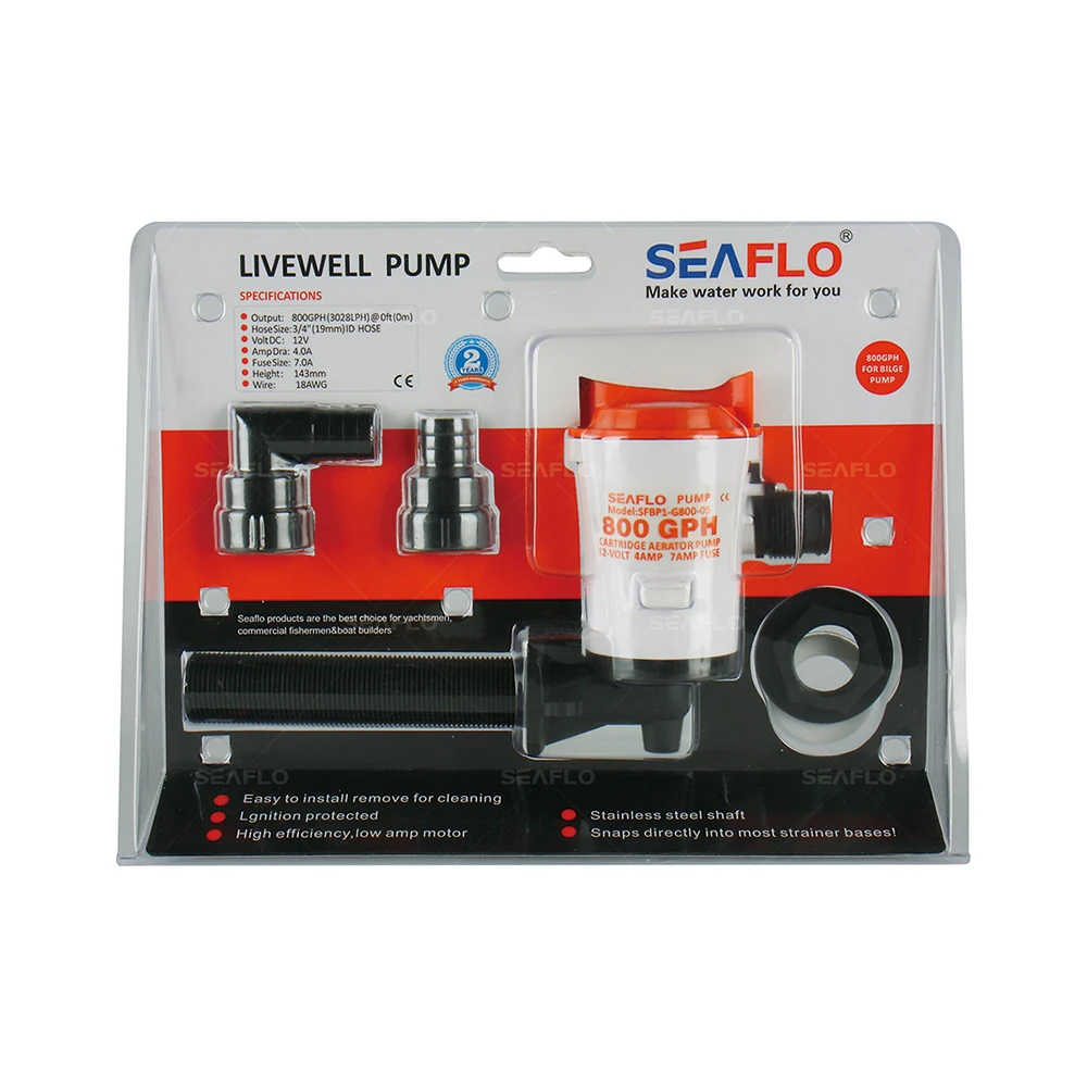 Погружной насос для наживки SEAFLO 800 GPH 12 В лодки Livewell Baitwell Aerator аэрационный 4.0A|rule
