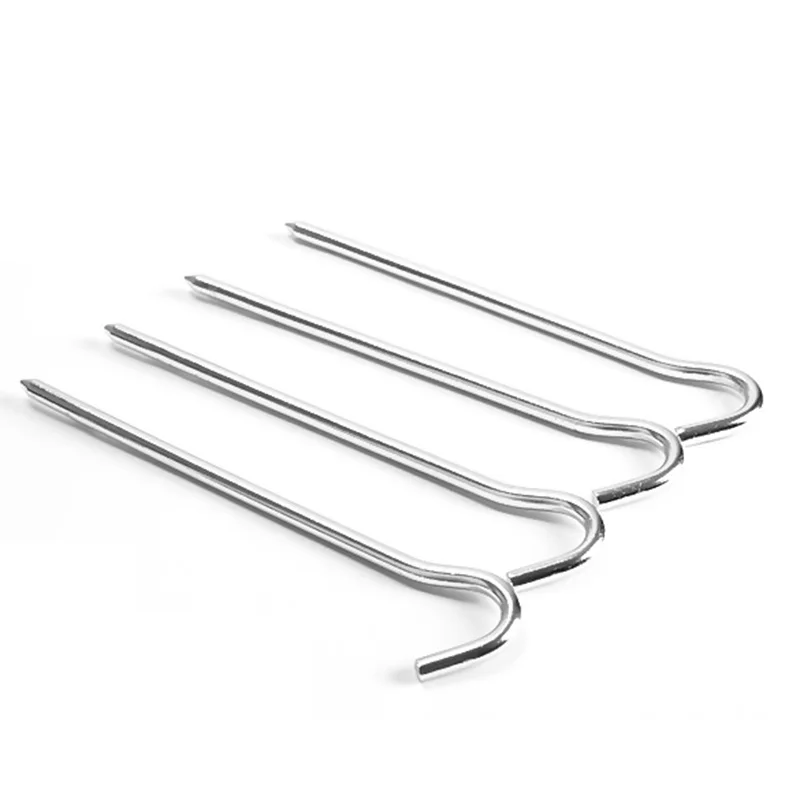 

High 4 Pcs/Set Tent and Pegs Stakes Hook Pin Aluminum Alloy Trip Outdoor Camping DOG88