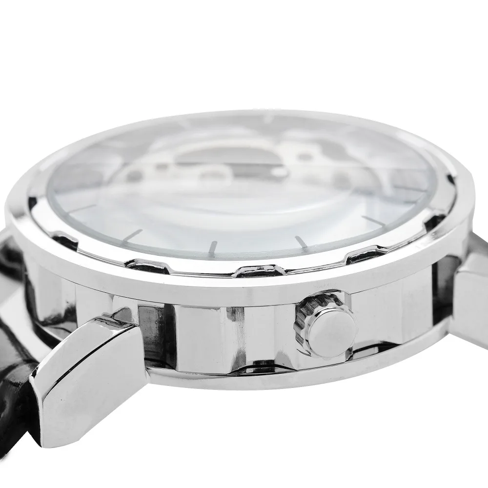 Часы скелетоны FLENT мужские с кожаным ремешком|wristwatch strap|menwristwatch |