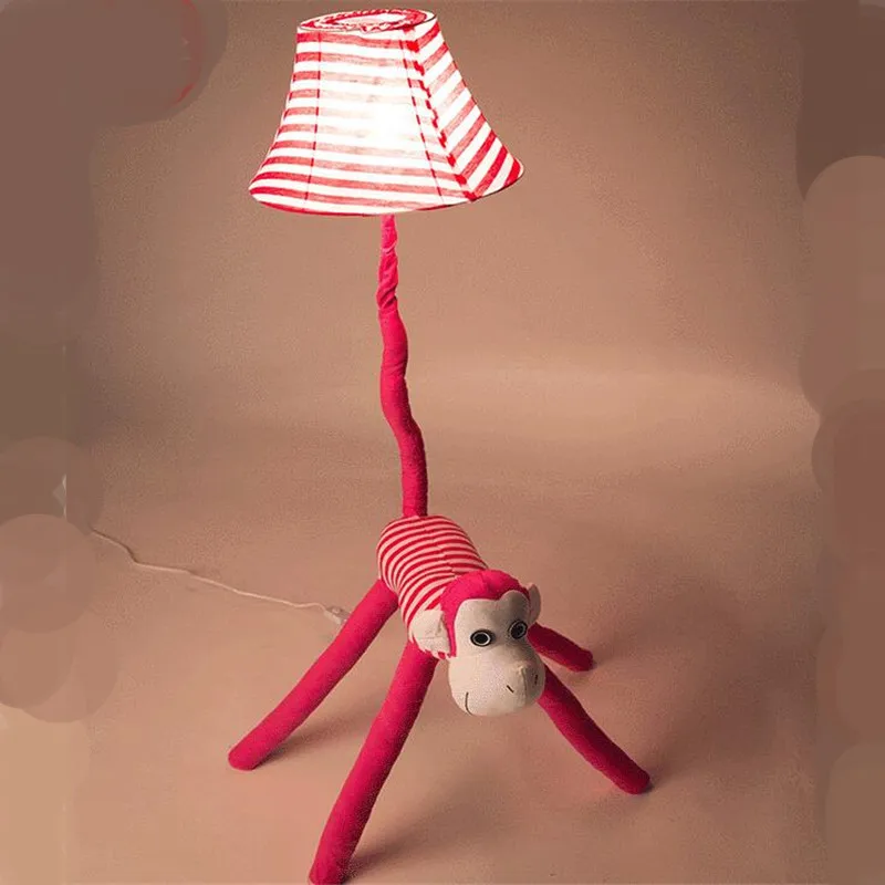 

Creative Lovely Cute Fabric Pink Monkey Animal Led E27 Floor Lamp for Children's Room Living Room Kid's Present AC 80-265V 2181