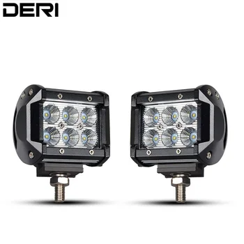 

2Pcs 4 inch Led Car Lights 18W Led Light Bar Flood Spot Beam With Slideable Mount Led Chip DC 12V 24V For 4X4 Offroad Car