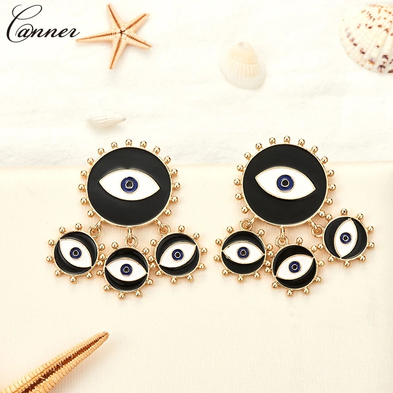 Vintage Earrings for Women Black Evil Eye Earrings Gold 2019 Statement Long Dangle Earings Jewelry pendientes mujer Q4