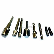 8 шт. 1/" 3/8" 1/" Шестигранная гайка с отверстиями под ключ драйвер питания удлинитель головки стержня биты адаптер переходник для бит гайка с отверстиями под ключ драйвер мощность расширение