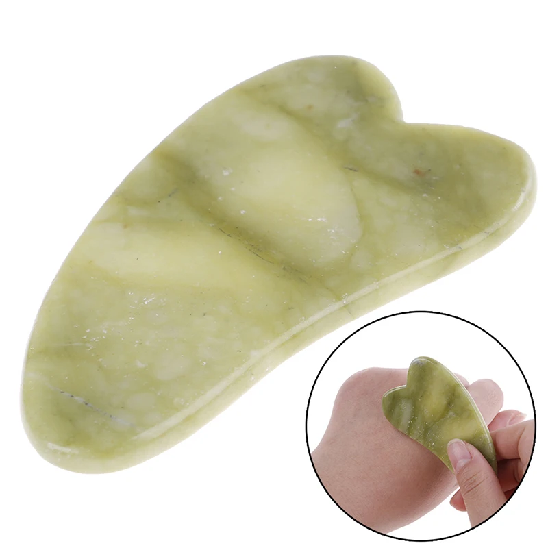 

Acupuncture SPA Therapy Gua Sha Massager Scraping Board Antistress Tool For Back Arm Natural Jade Stone Guasha Massage Tool