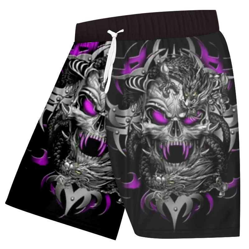 

PLstar Cosmos Casual Shorts Oversize 5xl Men Hip Hop Short Trousers Men's 3d Print Metal Skull Beachshorts Quick Dry