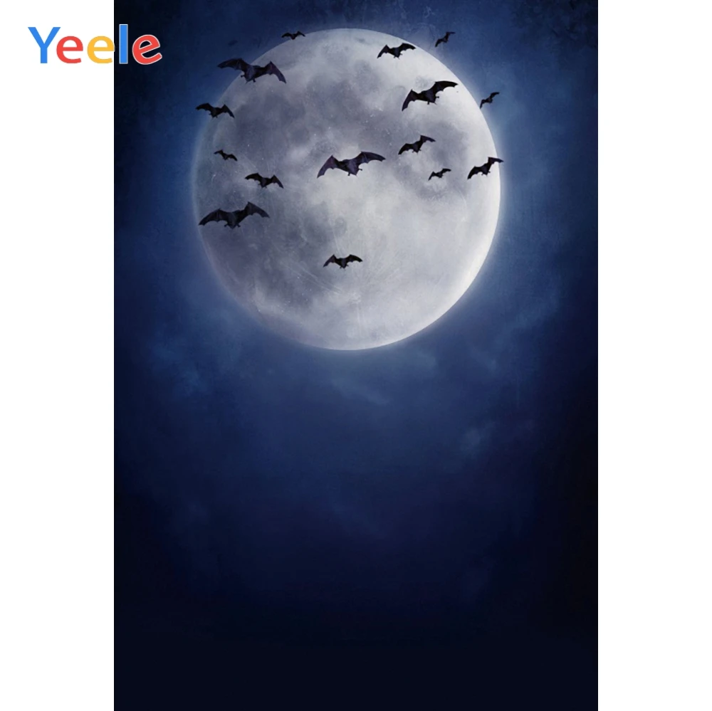 Yeele Хэллоуин ужасная ночь Луна черная летучая мышь Вечеринка фотография фоны