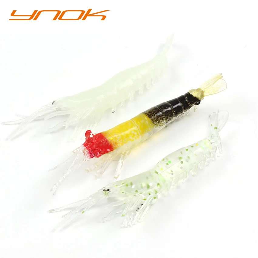 

20pcs/lot 80mm-4g Fishing Lures Luminous Bionic Shrimp Bait fishing tackle