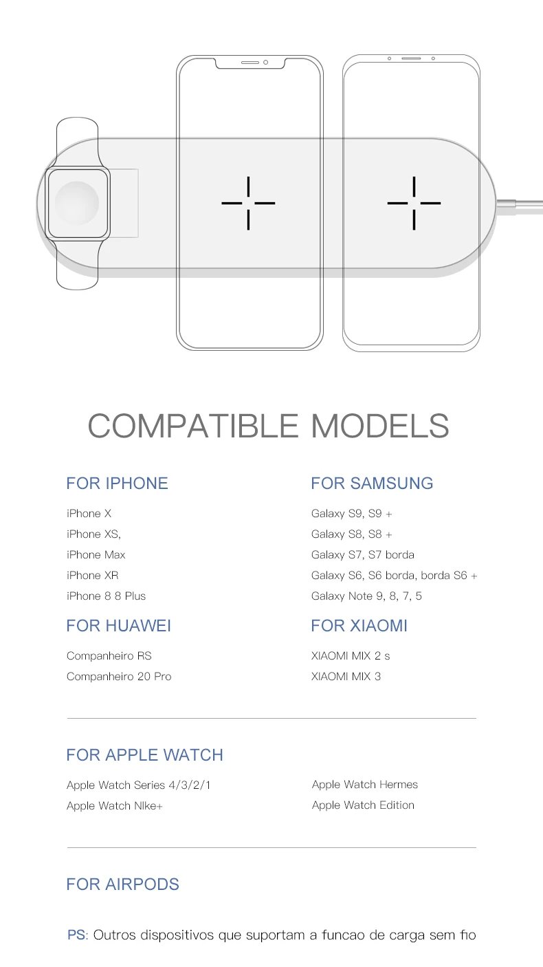 ESVNE 3 в 1 QI Беспроводное зарядное устройство для iPhone X Xr XS Max Быстрая зарядка для Apple Watch 1 2 3 4 AirPods зарядное устройство для samsung