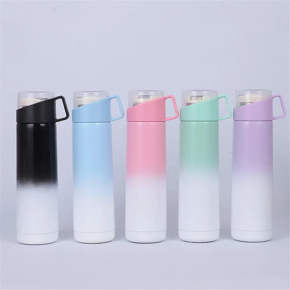 

Thermos Bottle Sports Water Bottle Cool Handle Stainless Steel Cup Insulated Mug Vacuum School L521