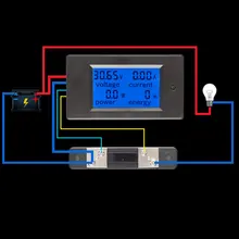 6,5-100 В постоянного тока 0-100A ЖК-дисплей цифровой измеритель тока напряжения энергии мультиметр Амперметр Вольтметр шунт тока