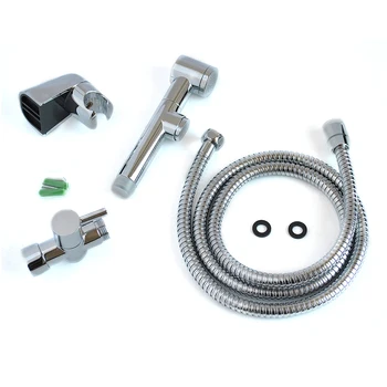 

Bathroom Toilet ABS Chrome finish 7/8"Brass T-adapter Hand held Bidet Shattaf set