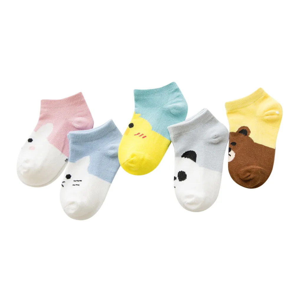 5 пар с принтом для девочек Вязание хлопок младенческой Детские носки забавные Женские носочки различных Цвета женские милые носки Для