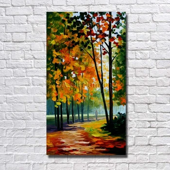 

BA Oil Painting Hand Painted Big Size Beautiful Small Tree Road Landscape Oil Painting Home Decor Cheap Painting no Framed Art