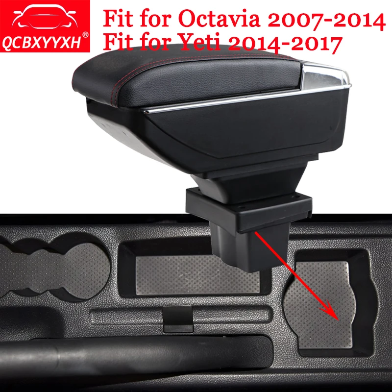 

For Skoda Octavia 07-14 A5 Yeti 2014-2017 QCBXYYXH ABS Car Armrest Box Center Console Storage Box Holder Case Auto Accessories