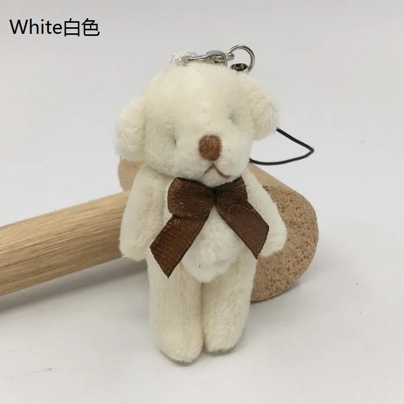 2017 Small Cute Teddy Bear Plush Toys Mini Tie Joint Bear Dolls Pendants 6cm 30pcslot  (3)