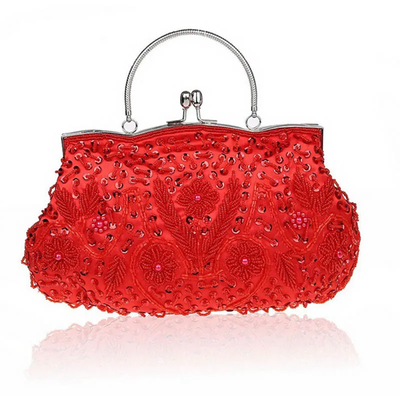 

2017 Ladies Sequins Shinning Clutch Purse Fashion Women Evening Bag Bridal Purse For Wedding Beading Handbag bolsa mujer XA1427C