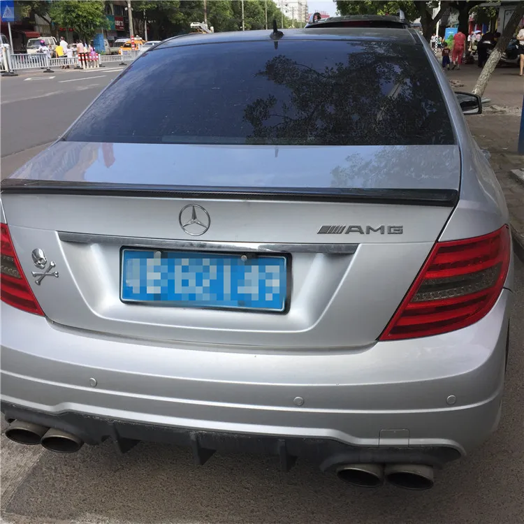 Для Mercedes Benz W204 спойлер 2008-15 C180/C200/C230 c-класс спойлер высокое качество углеродное волокно заднее крыло автомобиля Цвет задний спойлер