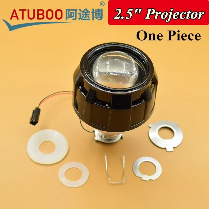 

One Piece 2.5" HID Mini Projector Lens with Black Shroud H1 Xenon Bulb Socket for H7 H4 Car Motorcycle Headlight