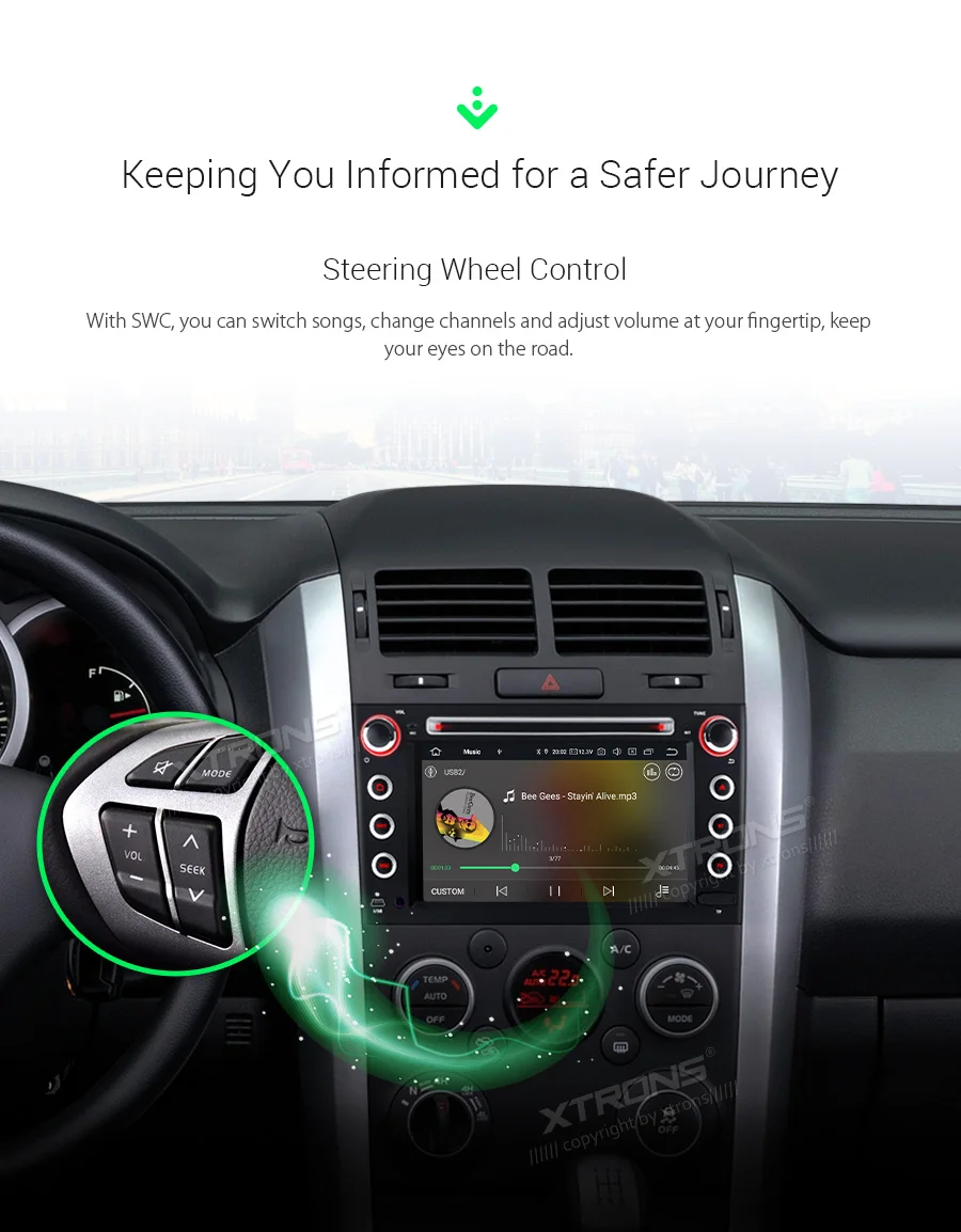 Excellent XTRONS Android 9.0 Car DVD Player for Suzuki Grand Vitara 2005 2006 2007 2008 2009 2010 2011 2012 2013 GPS Radio WIFI OBD USB 1