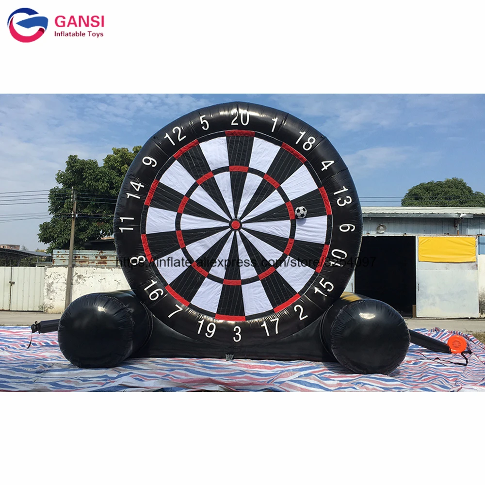 Giant 3.6m carnival game inflatable soccer foot darts, 0.55mm PVC