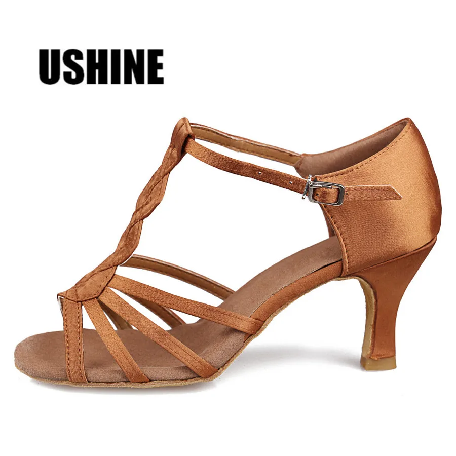 

230 Black Brown Satin Zapatos Salsa Mujer Zapatos De Baile Latino Mujer Tango Latin Dance Shoes Satin For Women