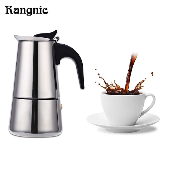 Rangnic Espresso Moka Coffee Maker Stainless Steel Percolator Rangnic Espresso Moka Coffee Maker Stainless Steel Percolator Mocha Latte Stovetop Filter Pot