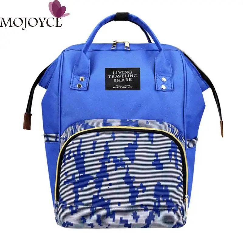 Высококачественные Нейлоновые женские повседневные камуфляжные рюкзаки, многофункциональные сумки для мамочек для ухода за ребенком, сумки для подгузников, большая дорожная сумка для кормления ребенка - Цвет: Синий