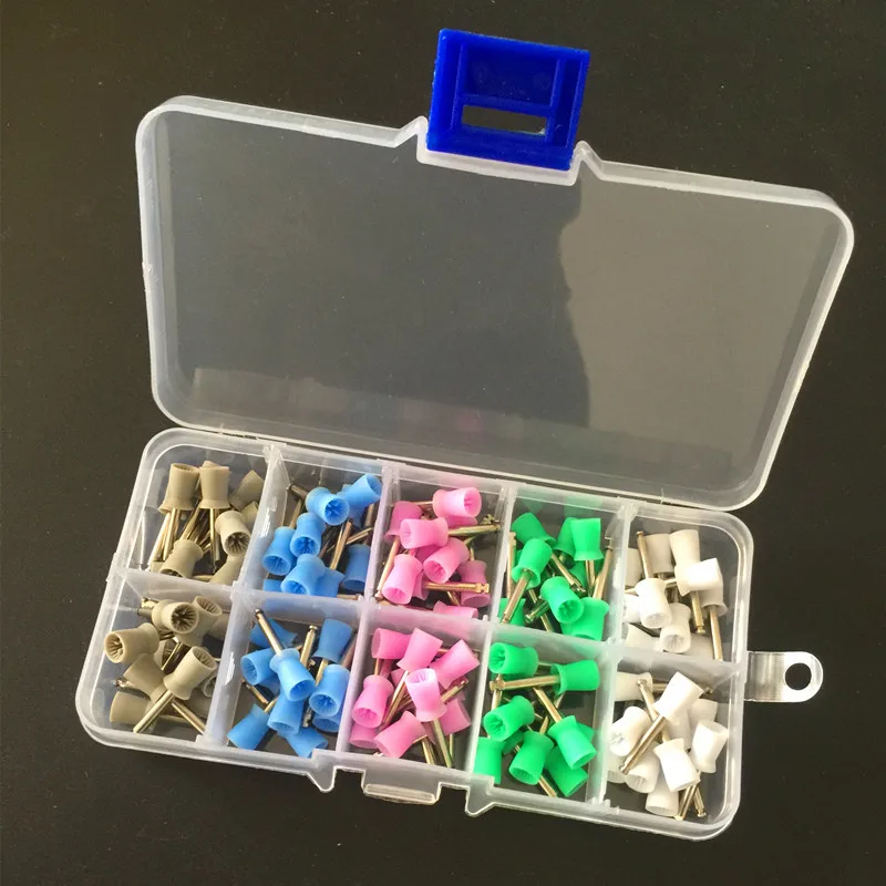 

100pc Dental Prophy Cup Rubber Polish Polishing Tooth Latch Type Mixed Color