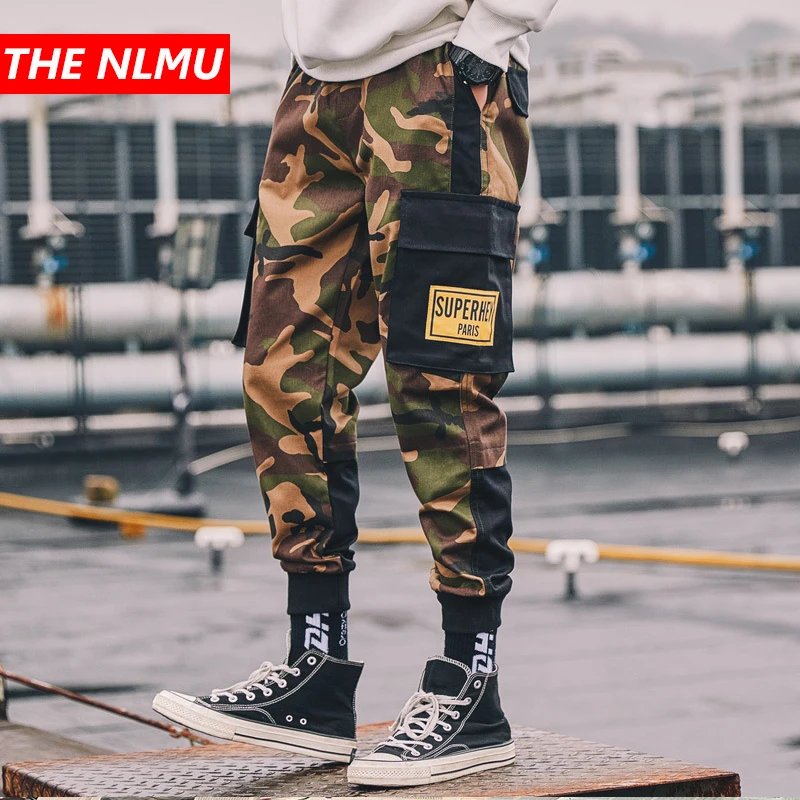 

2019 Mens Hip Hop Cargo Pants Pockets Vintage Camouflage Tatical Pant Men Streetwear Casual Harem Pants Military Trousers WG117