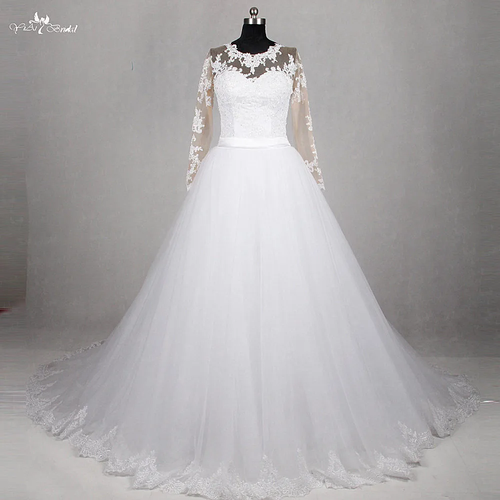 RSW1187 Yiaibridal реальная работа с длинным рукавом Съемная юбка женское свадебное