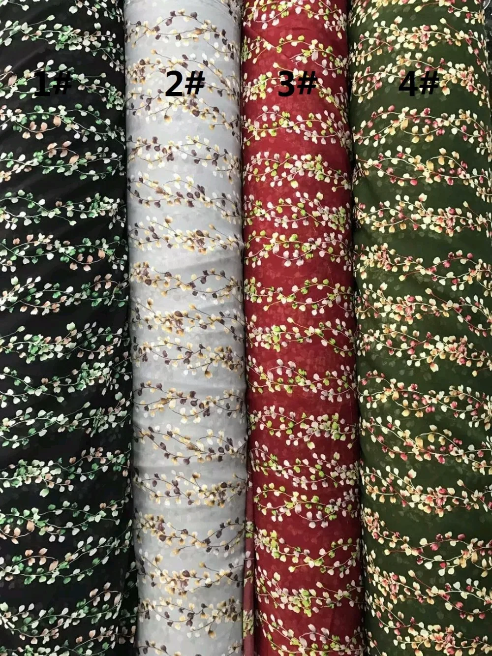 150cm width 75D printed chiffon fabric small flower pattern for summer