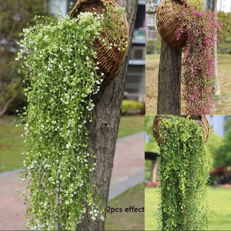 Новейшая Горячая Мода искусственная пластиковая гирлянда из листьев плюща растения Лоза Листва Цветы домашний декор