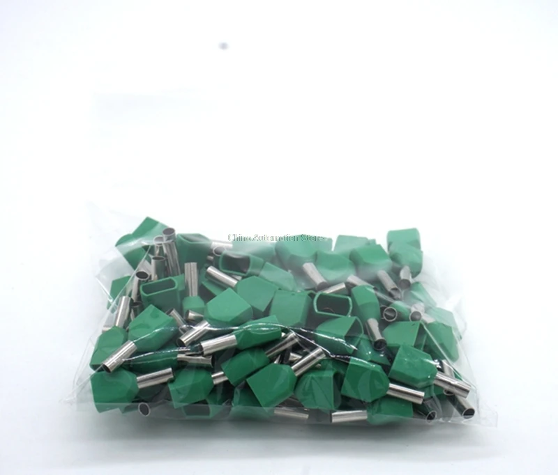 

500PCS type double pipe insulated cold-press terminal Needle end Multicolor optional default red TE1008