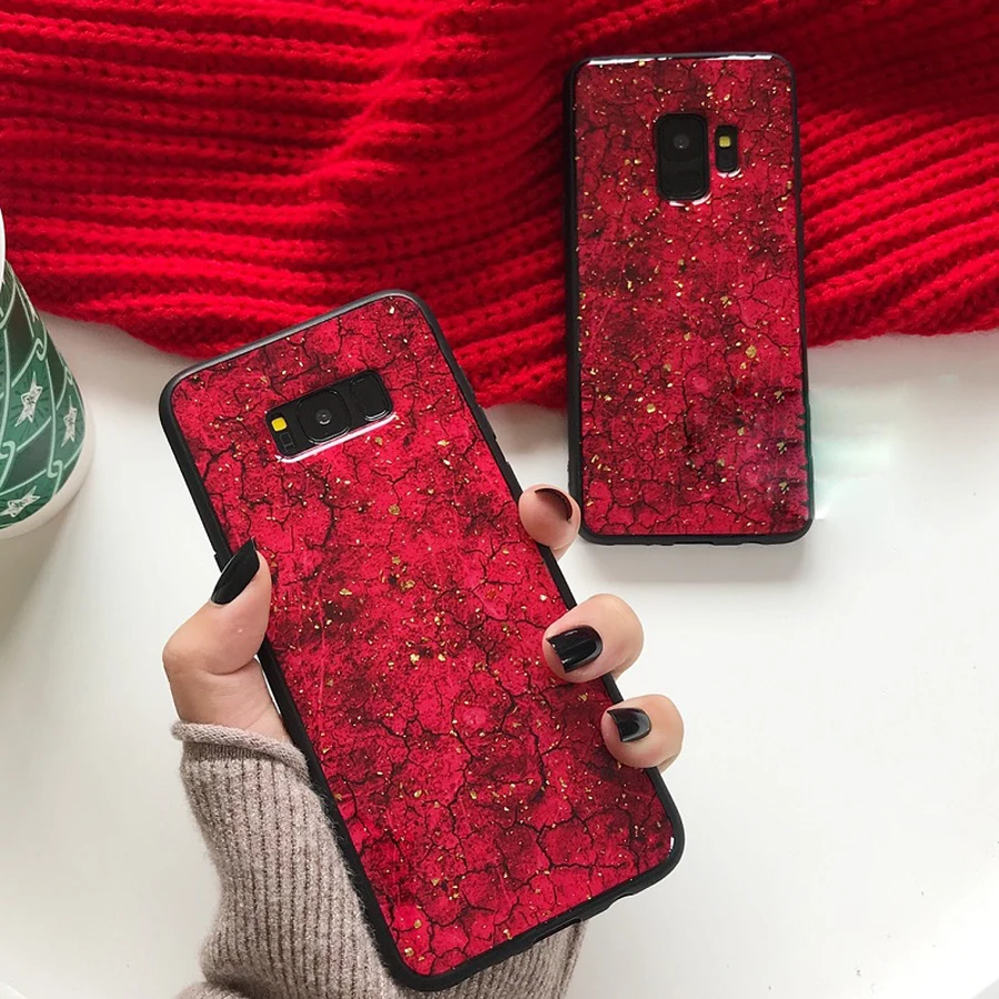 

case for samsung galaxy s8 s9 plus note 9 8 case cover luxury glitter gold foil marble glossy tpu+pc phone bag capa fundas