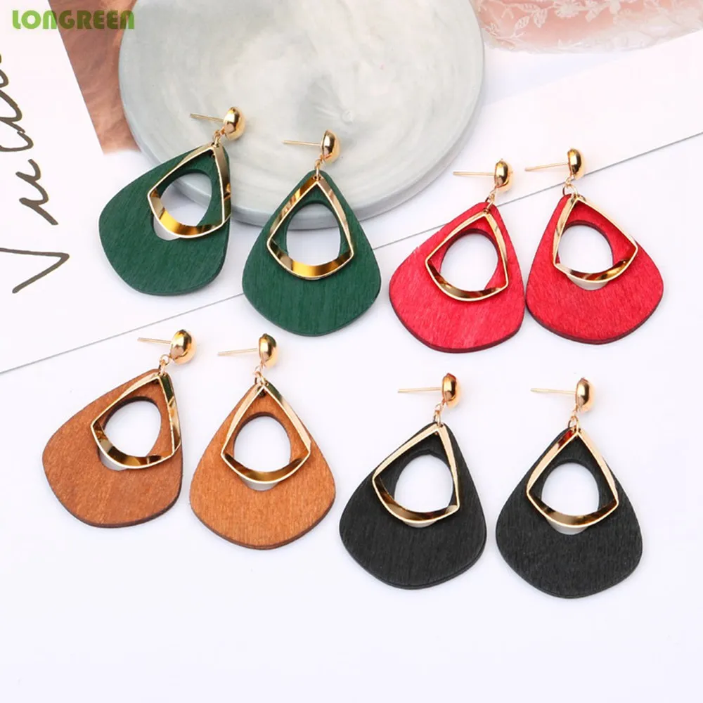 Серьги из дерева Модные Ювелирные серьги для женщин Kolczyki Oorbellen Brincos kюpe Большие