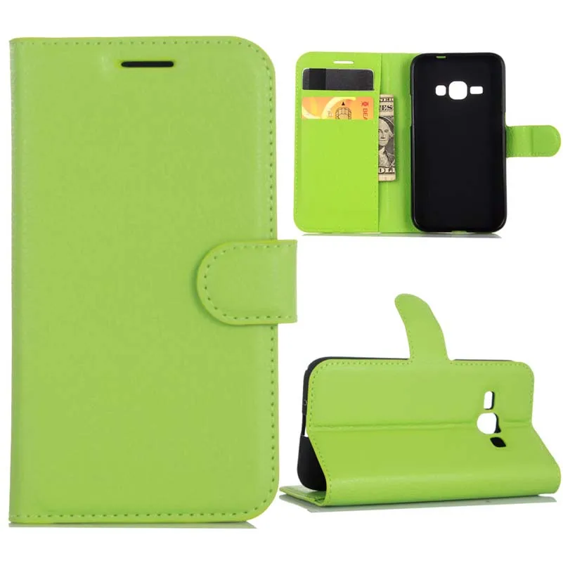 

Lichi Skin Wallet Stand Cases For J2(2016) J3Pro Leather Phone Case For Samsung Galaxy J1(Ace) J2 J200 J3 J7 Back Cover