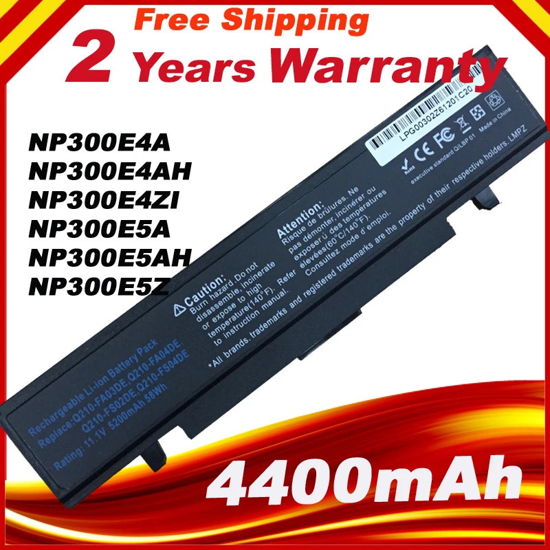 

5200mah laptop battery for Samsung NP300E4A NP300E4AH NP300E4ZI NP300E5A NP300E5AH NP300E5Z NP300E5ZH NP300E5ZI NP300E7A