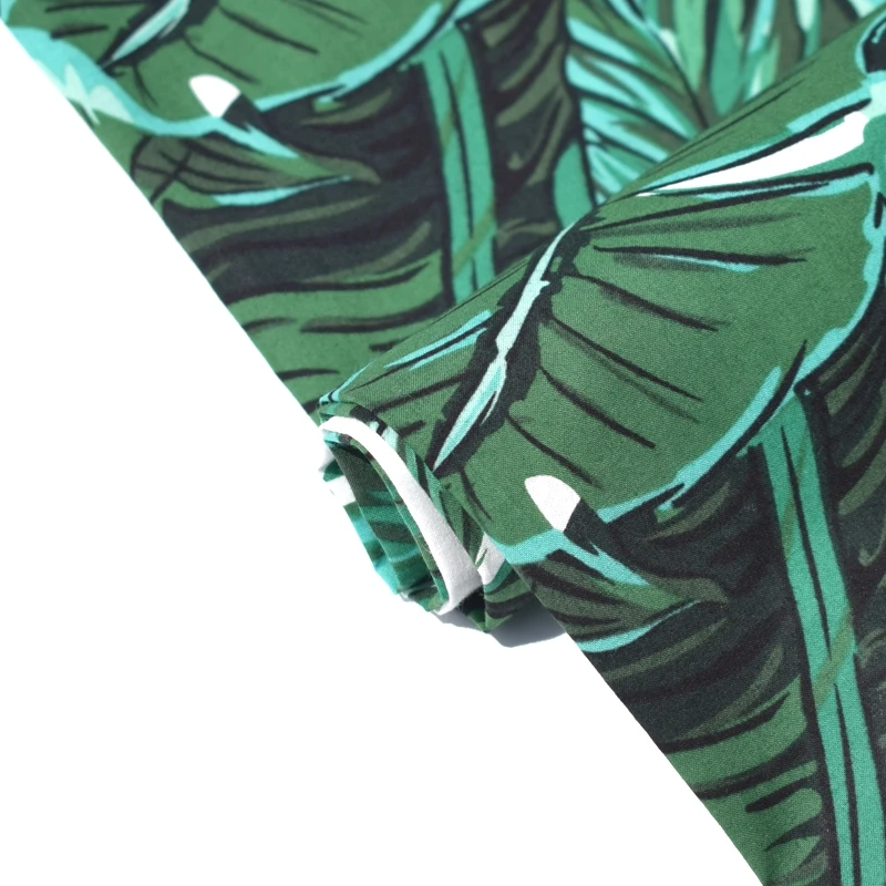 Ширина 140 см зеленый банановый лист реактивной печати и окрашивания Чистый хлопок ткань для платья рубашки telas tissus au метр tissu DIY