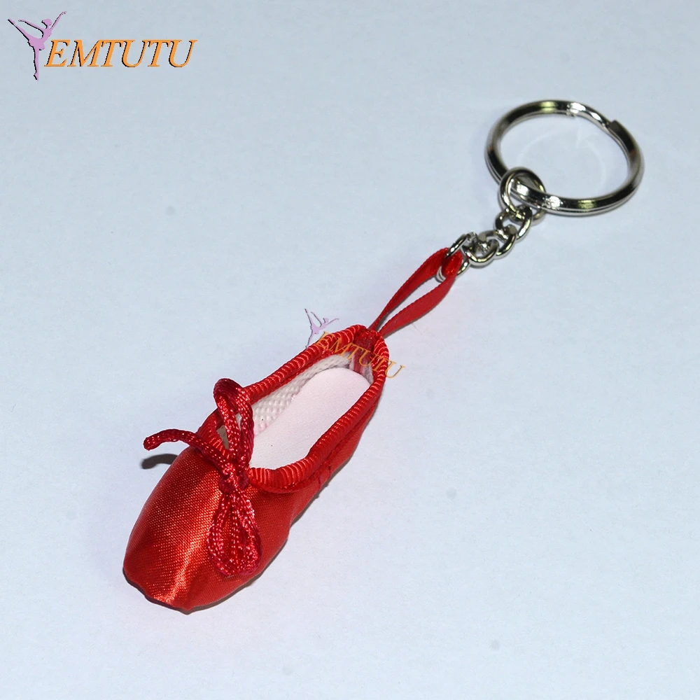 Mini Ballet Shoe Keychain Ballet Gift Satin Pointe Shoes Key Ring Pink