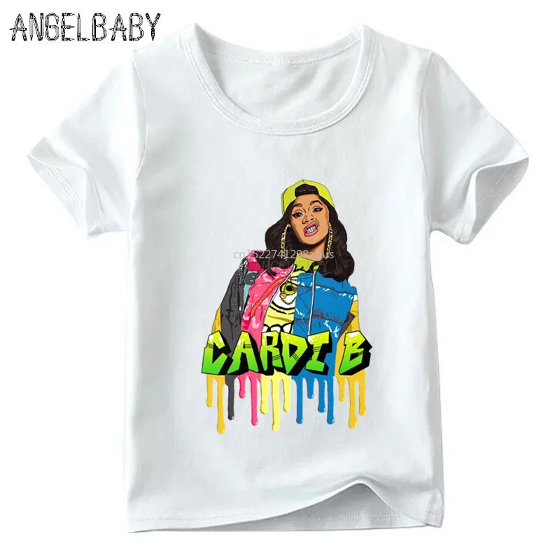 

Kids Hip Hop Rapper Cardi B Print T shirt Baby Boys/Girls Summer Short Sleeve T-shirt Children Casual Funny Clothes,ooo5260