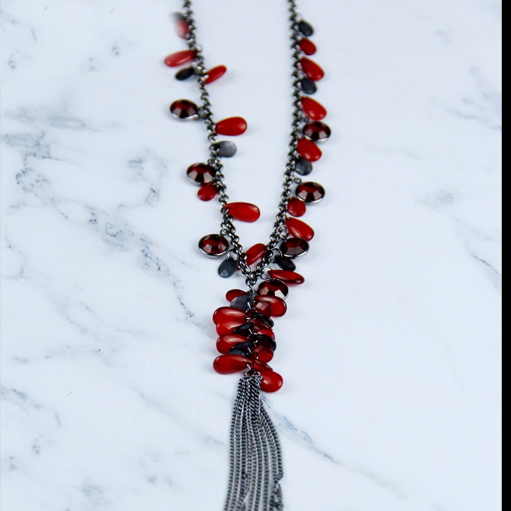 

Rope Chain Statement Necklace Crystal Natural Stone Necklaces & Pendants Women Collares Ethnic Jewelry Gift