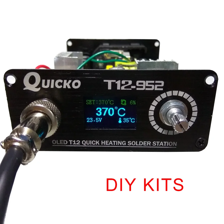 QUICKO T12 STC OLED soldering Station iron DIY parts kits T12 952 Digital Temperature Controller Soldering iron with Metal case|Electric Soldering Irons| - AliExpress