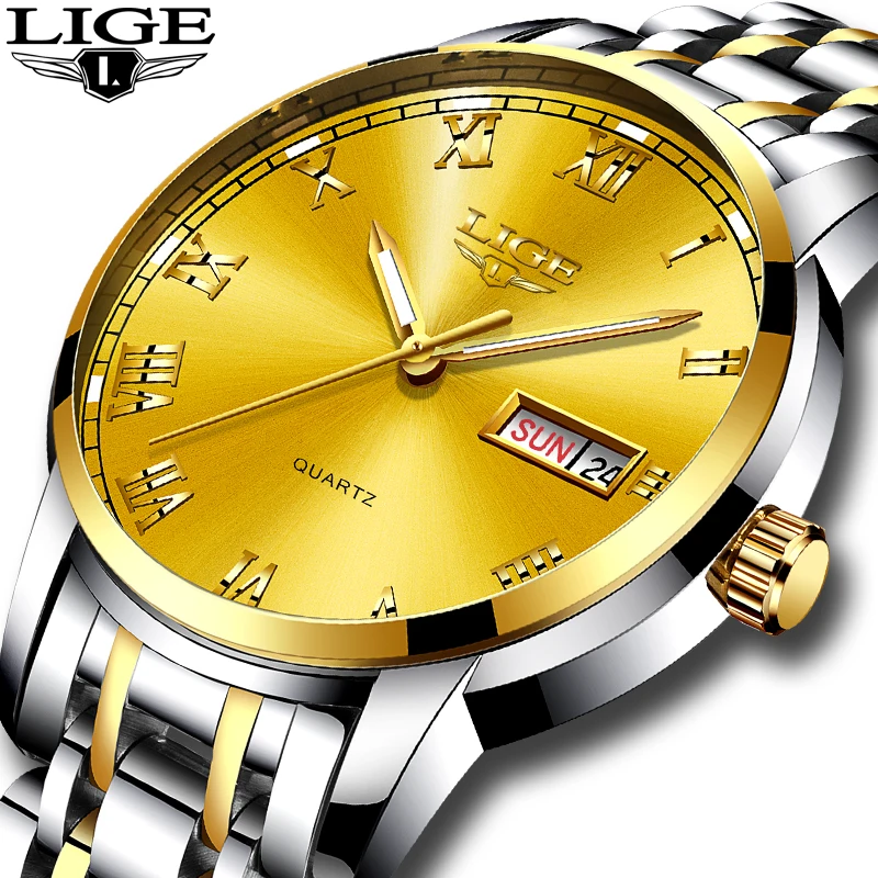 

Mens Watches LIGE Military Sports Watch Men's Stainless Steel Waterproof Watch Multi-function Timekeeping Quartz Clock Relogio