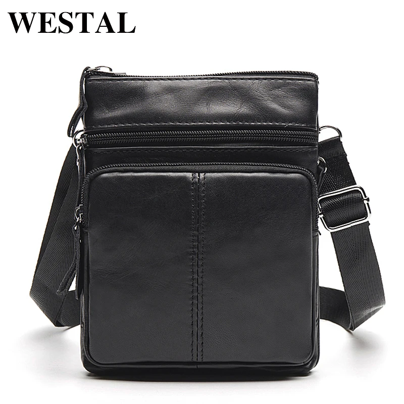 WESTAL صغيرة حقيبة ساع الرجال النساء حقيبة جلد طبيعي مصمم Crossbody حقيبة الكتف الأزياء رفرف عارضة سستة 701